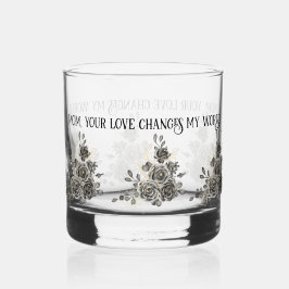 Mother's Day Glass with Sentimental Quote and Blac Whisky Glas