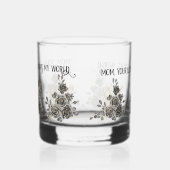 Mother's Day Glass with Sentimental Quote and Blac Whisky Glas (Rechts)