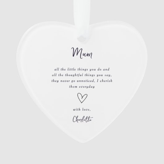Mother's Day Heart Keepsake Ornament (voorkant)