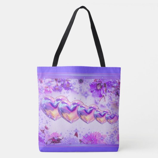 Mother's Day Hearts & Daisey's Tote Bag (Voorkant)