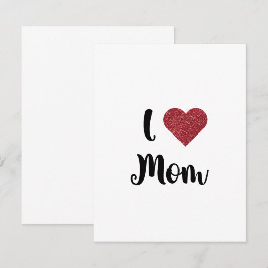 Mother's Day I Love Mom Heart Explosion Gift  Bedankkaart (Voorkant / Achterkant)
