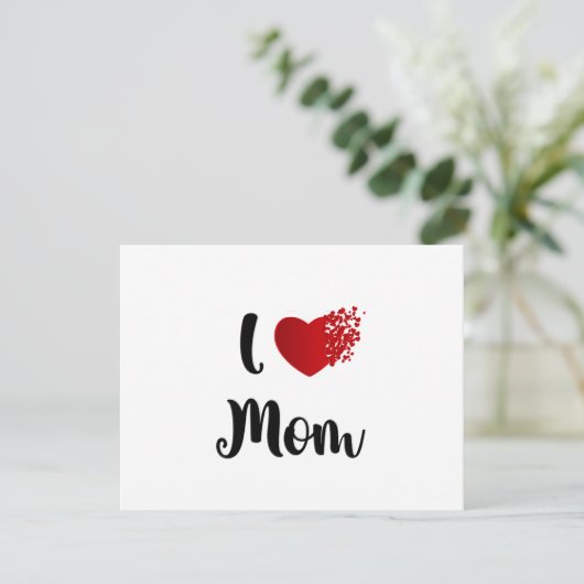 Mother's Day I Love Mom Heart Explosion Gift  Bedankkaart (Staand voorkant)