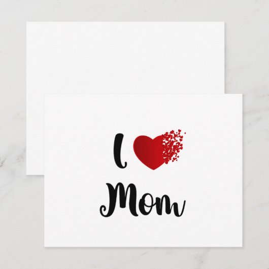 Mother's Day I Love Mom Heart Explosion Gift  Bedankkaart (Voorkant / Achterkant)