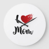 Mother's Day I Love Mom Heart Explosion Gift  Grote Klok (Voorkant)