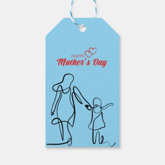 Mother's Day Line Art Pillow - Mama & Kind Liefde Cadeaulabel (Achterkant)