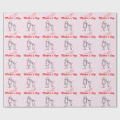Mother's Day Line Art Pillow - Mama & Kind Liefde Cadeaupapier (Vlak)