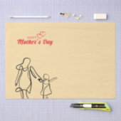 Mother's Day Line Art Pillow - Mama & Kind Liefde Tissuepapier (Craft)