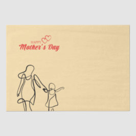 Mother's Day Line Art Pillow - Mama & Kind Liefde Tissuepapier