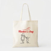 Mother's Day Line Art Pillow - Mama & Kind Liefde Tote Bag (Voorkant)