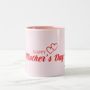Mother's Day Line Art Pillow - Mama & Kind Liefde Tweekleurige Koffiemok