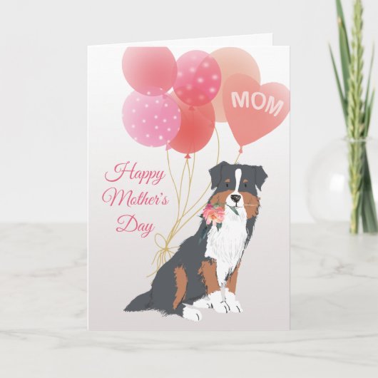 Mother's Day Love from Australian Shepherd Dog Kaart (Voorkant)