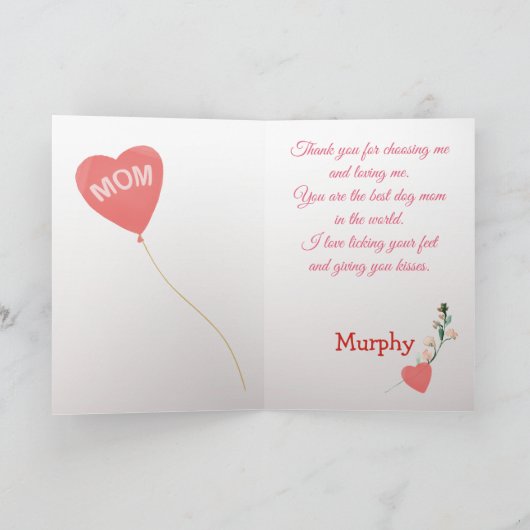 Mother's Day Love from Australian Shepherd Dog Kaart (Binnen)