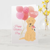 Mother's Day Love from Goldendoodle Dog Kaart (Gele Bloem)
