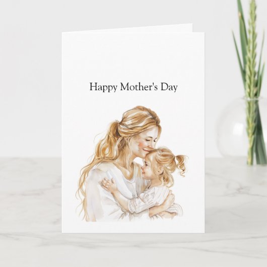 Mother's Day Mom Daughter Blond Kaart (Voorkant)