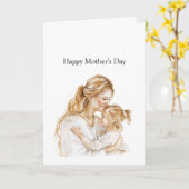 Mother's Day Mom Daughter Blond Kaart (Gele Bloem)