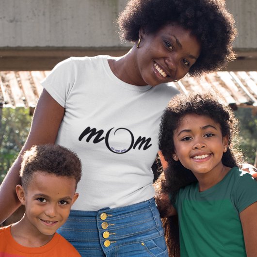 Mother's Day Mom Est. Typography  Black on White T-shirt