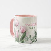 Mother's Day Mug Text "MOM" "Since 1972" Mok (Voorkant links)