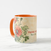 Mother's Day Mug Text "MOM" "Since 1972" Mok (Voorkant links)