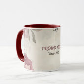 Mother's Day Mug Text "MOM" "Since 1972" Mok (Voorkant links)