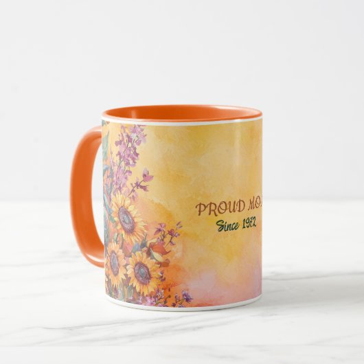 Mother's Day Mug Text "MOM" "Since 1972" Mok (Voorkant links)