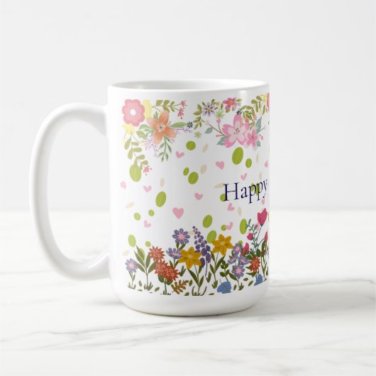 Mother's Day Mug with Floral Backdrop and Heartfel Koffiemok (Links)