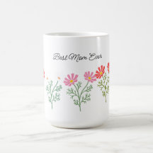 Mother's Day Mug with Floral Bouquet Design and Cu