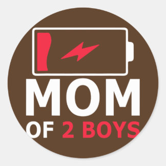 mothers day of 2 baby boy Gift from Son Mothers Ronde Sticker