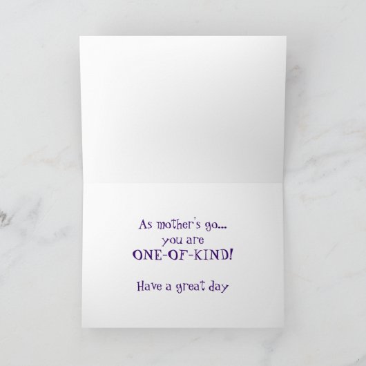 Mother's Day One of a Kind Card Kaart (Binnen)