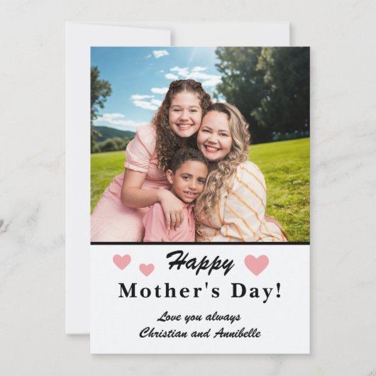 Mother's Day Personalized Downloadable Photo Feestdagenkaart (Voorkant)
