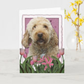 Mothers Day - Pink Tulips - GoldenDoodle Kaart (Gele Bloem)
