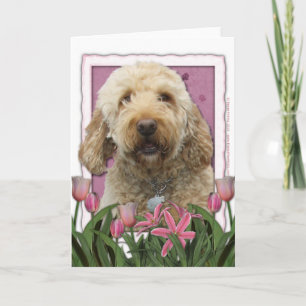 Mothers Day - Pink Tulips - GoldenDoodle Kaart