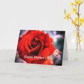 Mother's Day Raindrops Red Rose Card Kaart (Gele Bloem)