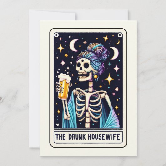 Mother's Day Skeleton The Drunk Housewife Tarot Kaart (Voorkant)