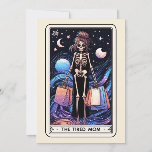 Mother's Day Skeleton The Tired Mom Tarot Kaart (Voorkant)