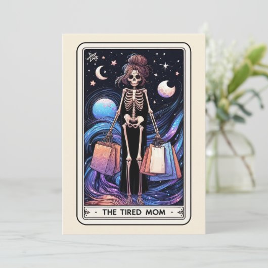 Mother's Day Skeleton The Tired Mom Tarot Kaart (Staand voorkant)