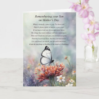 Mothers Day Sympathy Loss of Son in Memory  Kaart