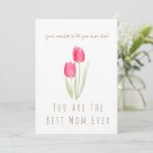 mother's day watercolor red tulips flowers card kaart (Staand voorkant)