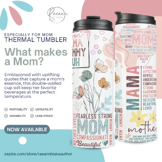 Mother's Day What Make a Mom Quotes Thermosbeker