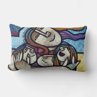 Mothers Hug - Contemporary Cubist Lumbar Pillow Kussen