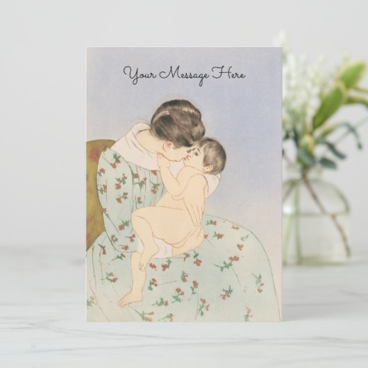 Mother's Kiss illustratie door Mary Cassatt - Mama Bedankkaart (Staand voorkant)