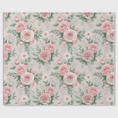 Mother's Pink Roses Cadeaupapier (Vlak)
