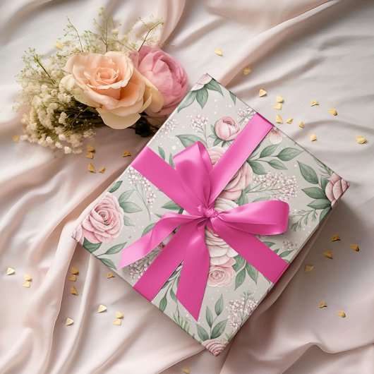Mother's Pink Roses Cadeaupapier