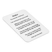 Mothers Poem Magnet Magneet (Rechterzijde)
