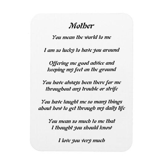 Mothers Poem Magnet Magneet (Verticaal)