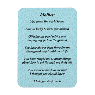 Mothers Poem Magnet Magneet