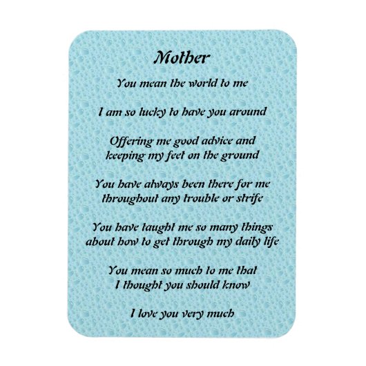 Mothers Poem Magnet Magneet (Verticaal)