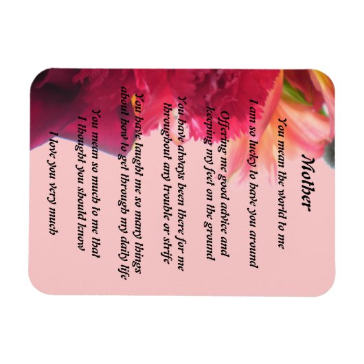Mothers Poem Magnet Magneet (Horizontaal)
