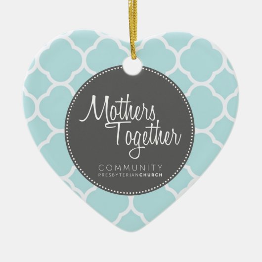 Mothers Together Gray Logo Heart Ornament (Voorkant)
