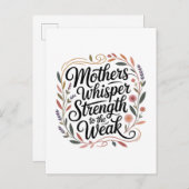 Mothers Whisper Strength To The Weak Uitnodiging Briefkaart (Voorkant / Achterkant)