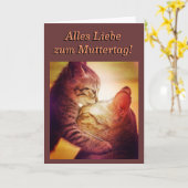 Mothersday Kat-Kaart Kaart (Gele Bloem)